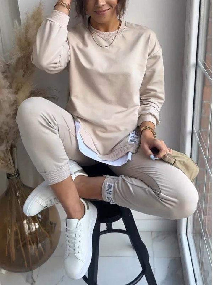 Soft Cotton Loungewear Set for Women in khaki