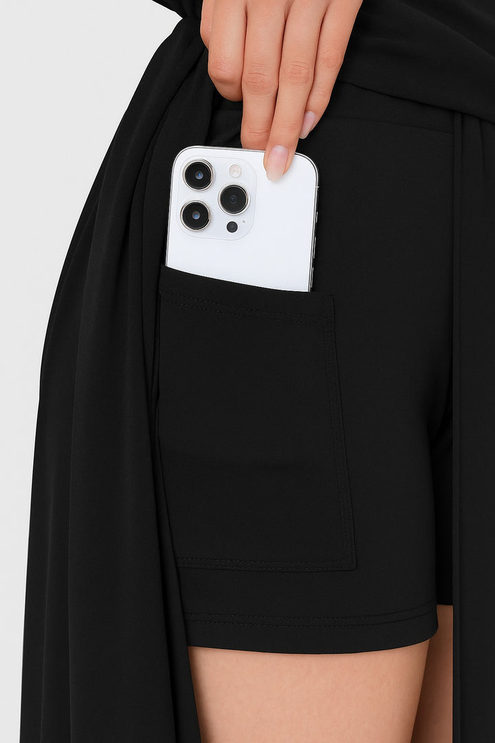 Wrap Front Midi Skirt with Side Split