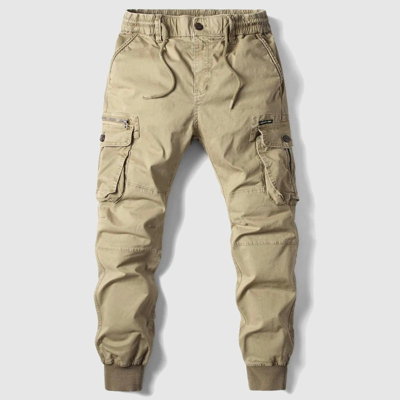Tactical Cargo Joggers with Cuffs — Stanley, Khaki