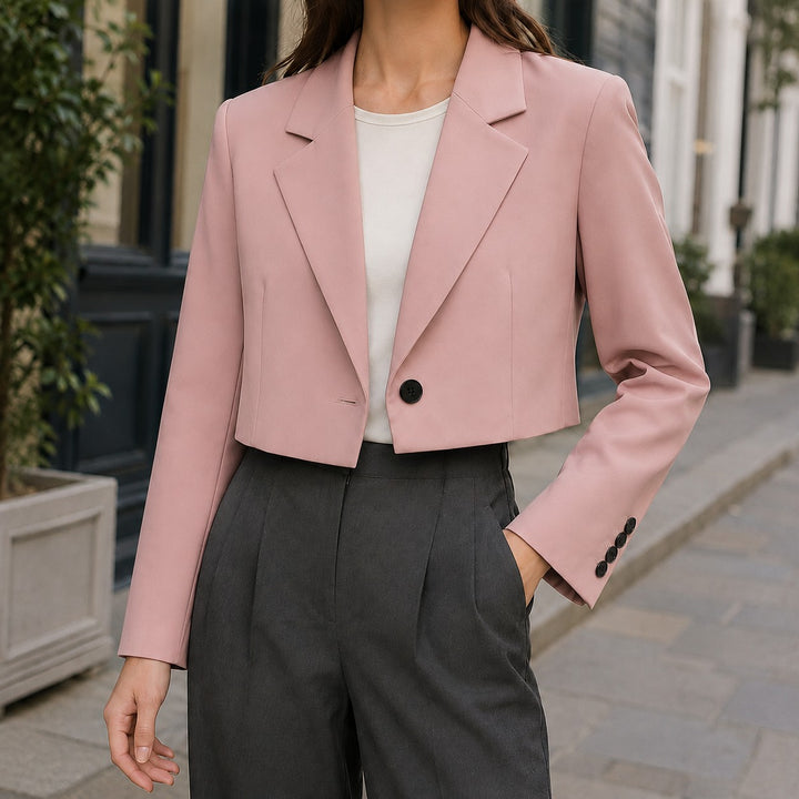 Single Button Cropped Blazer for Women — Steffana, image 7