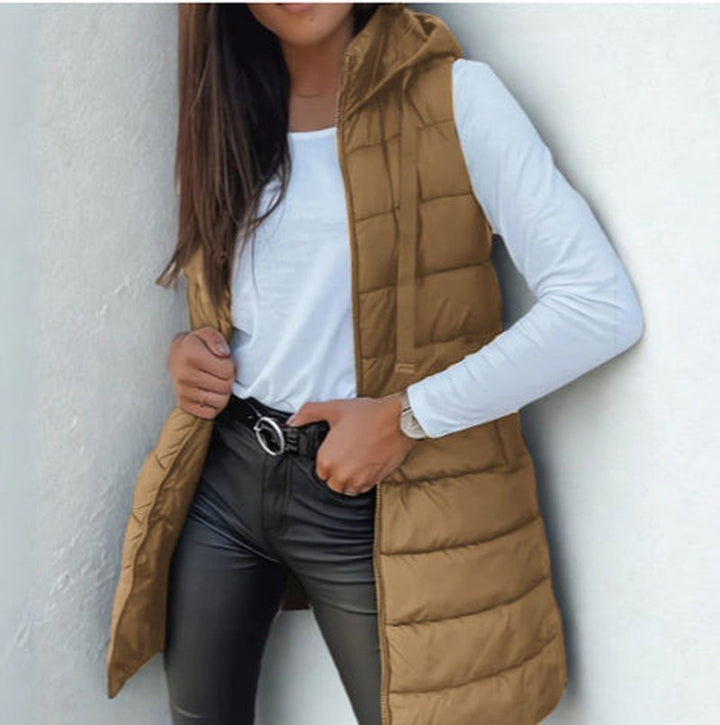 Longline Padded Hooded Gilet for Women — Sulwen, image 2