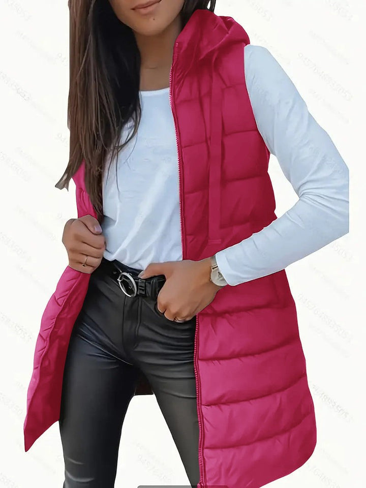 Longline Padded Hooded Gilet for Women — Sulwen, image 5