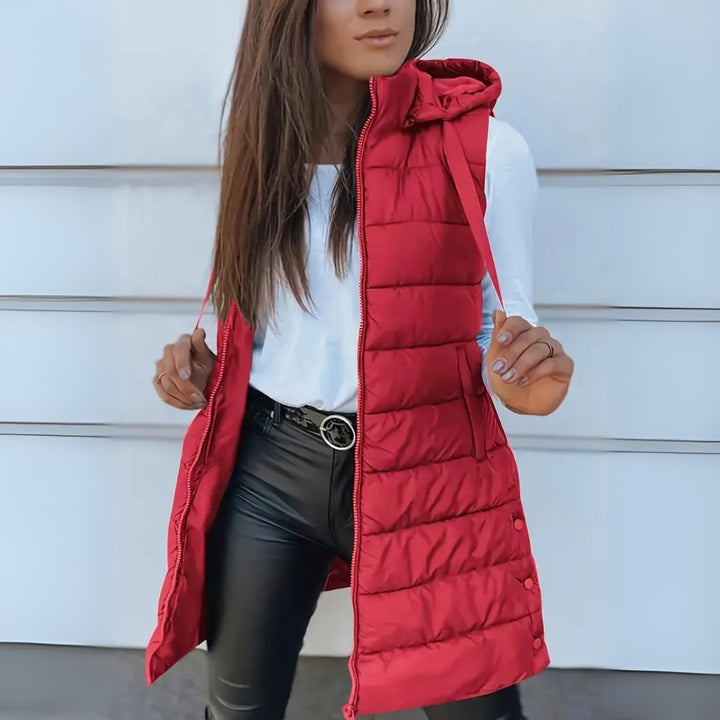 Longline Padded Hooded Gilet for Women — Sulwen, image 6