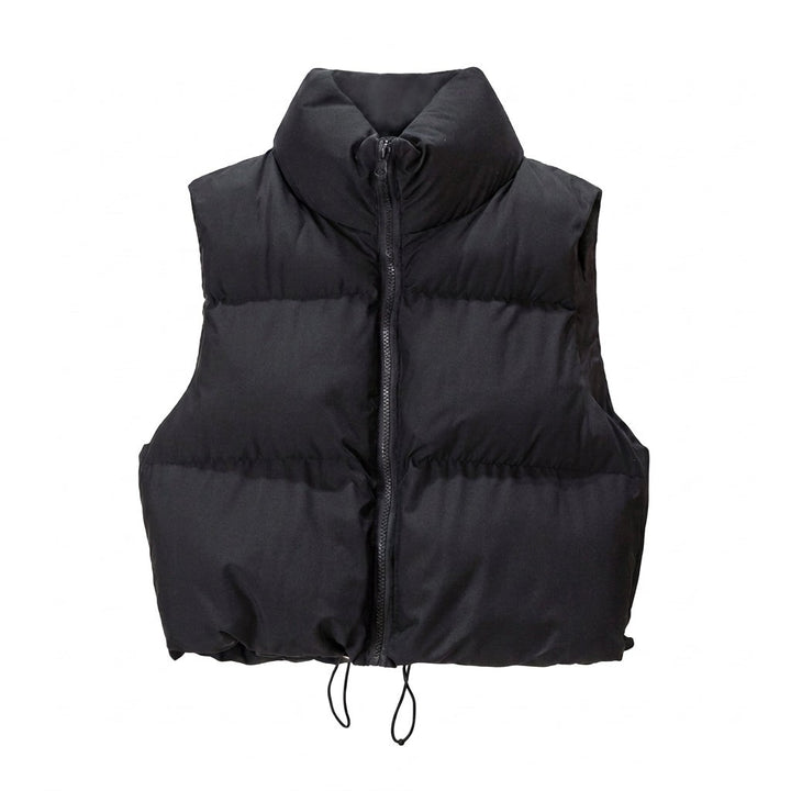 Cropped Padded Gilet with Stand Collar for Women — Tegeirian, image 1