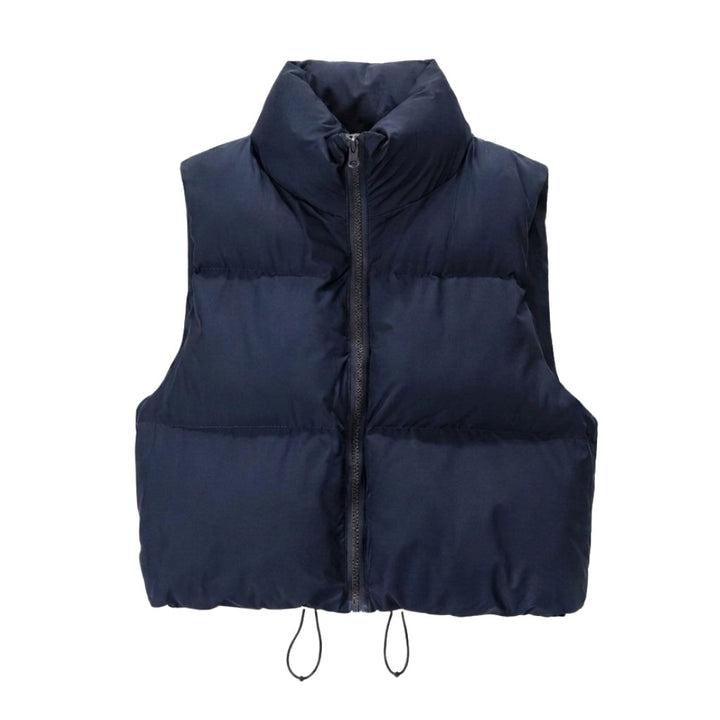 Cropped Padded Gilet with Stand Collar for Women — Tegeirian, image 3