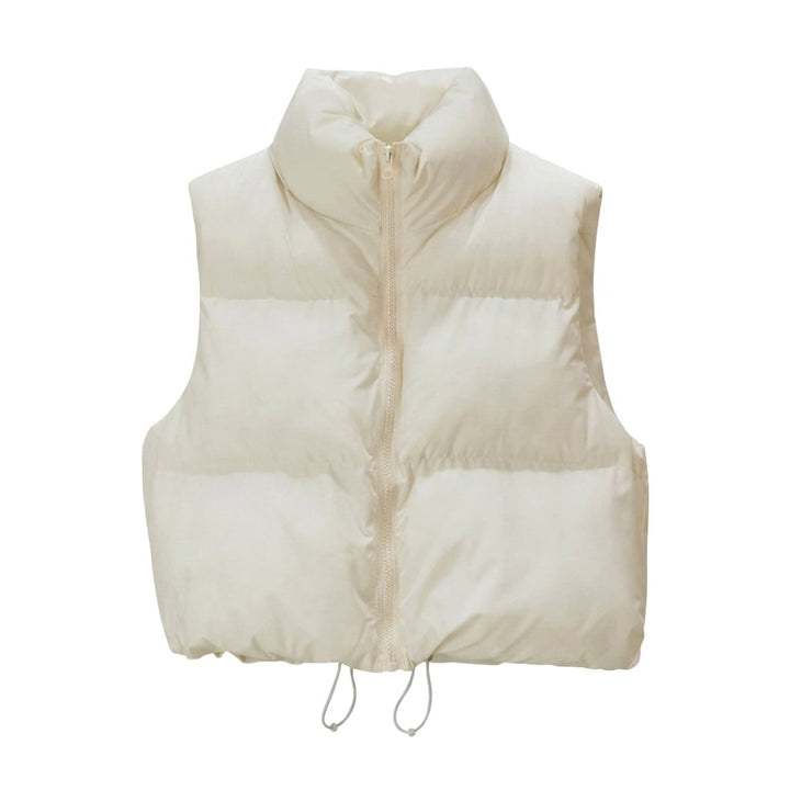 Cropped Padded Gilet with Stand Collar for Women — Tegeirian, image 6