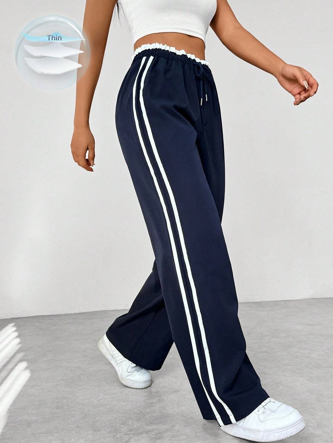 Contrast Side Stripe Track Trousers for Women
