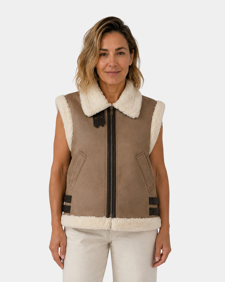 Faux Fur Lined Gilet for Women — Tirlas, image 1