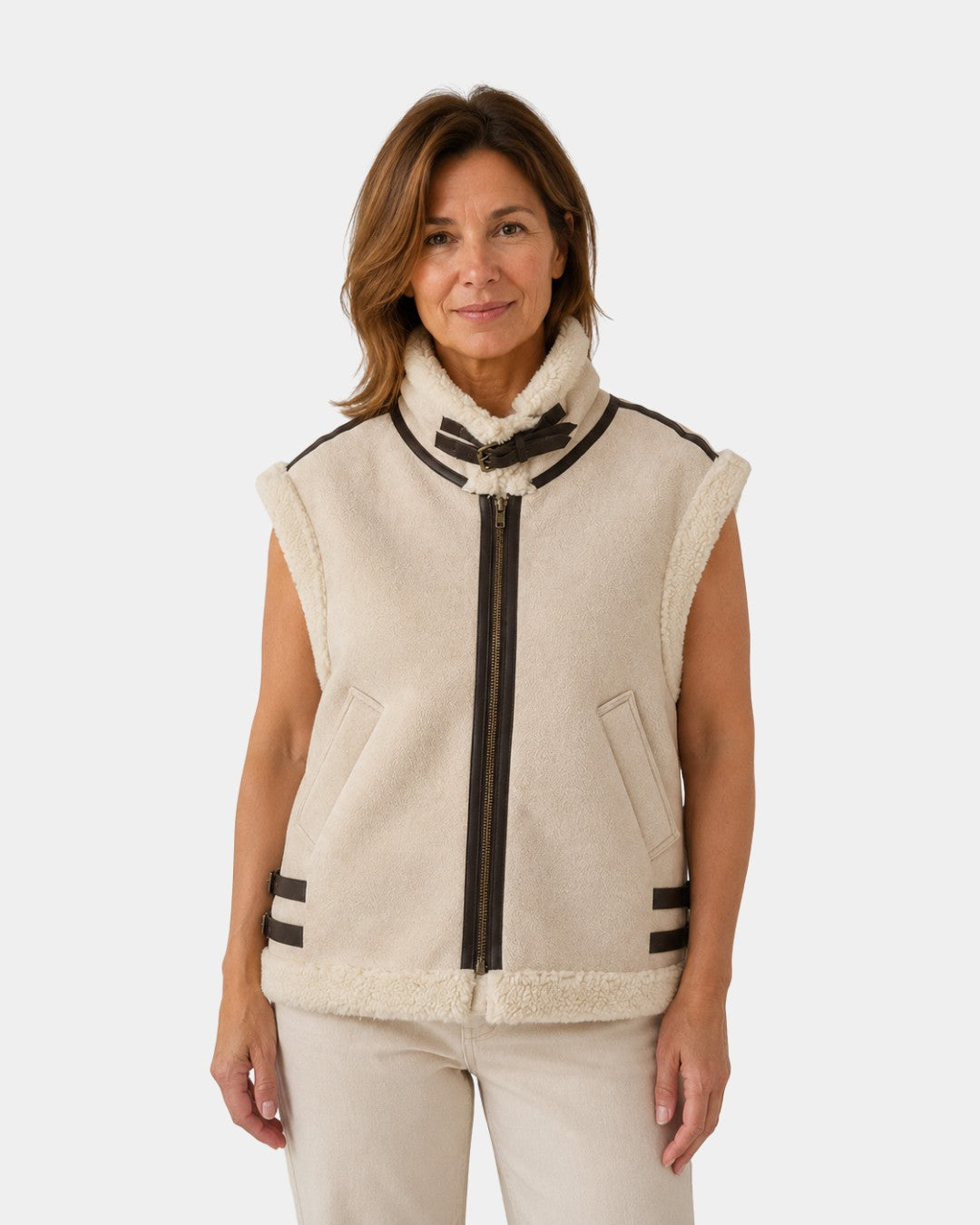 Faux Fur Lined Gilet for Women — Tirlas, image 3
