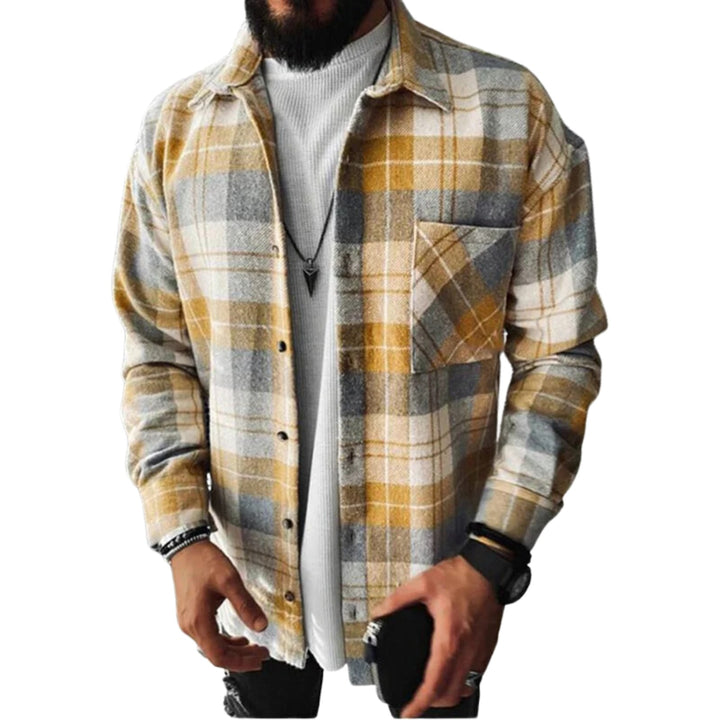 Ulric — Wool Blend Check Shacket, Moraine Fashion