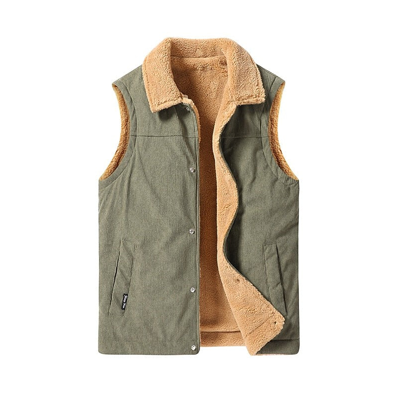 Sherpa Lined Corduroy Gilet for Women — Vala, image 2