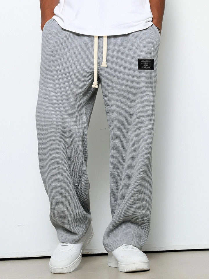 Wide Leg Joggers with Adjustable Waist — Victor, Grey