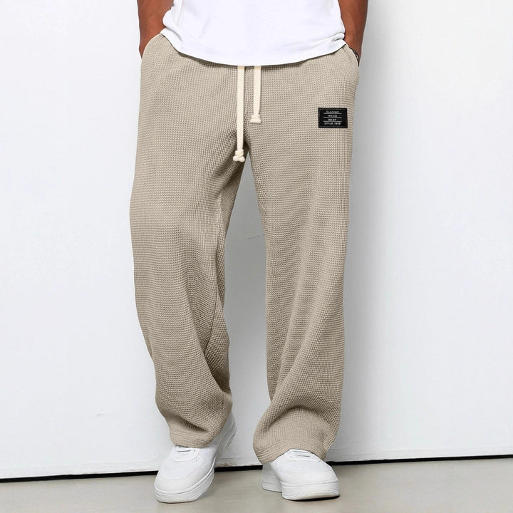 Wide Leg Joggers with Adjustable Waist — Victor, Khaki