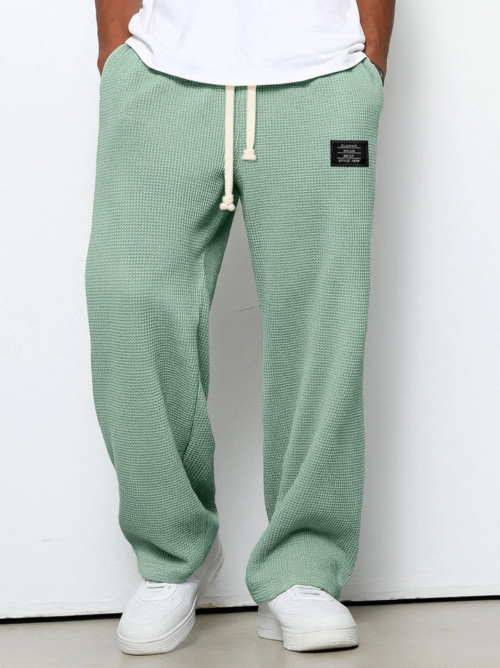 Wide Leg Joggers with Adjustable Waist — Victor, Green