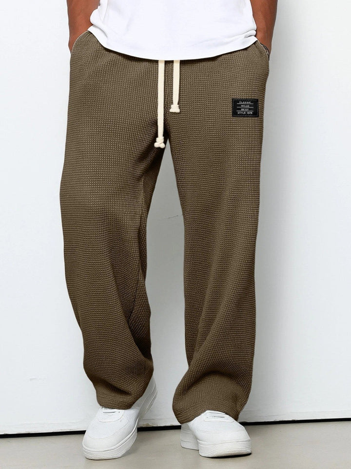 Wide Leg Joggers with Adjustable Waist — Victor, Dark Brown