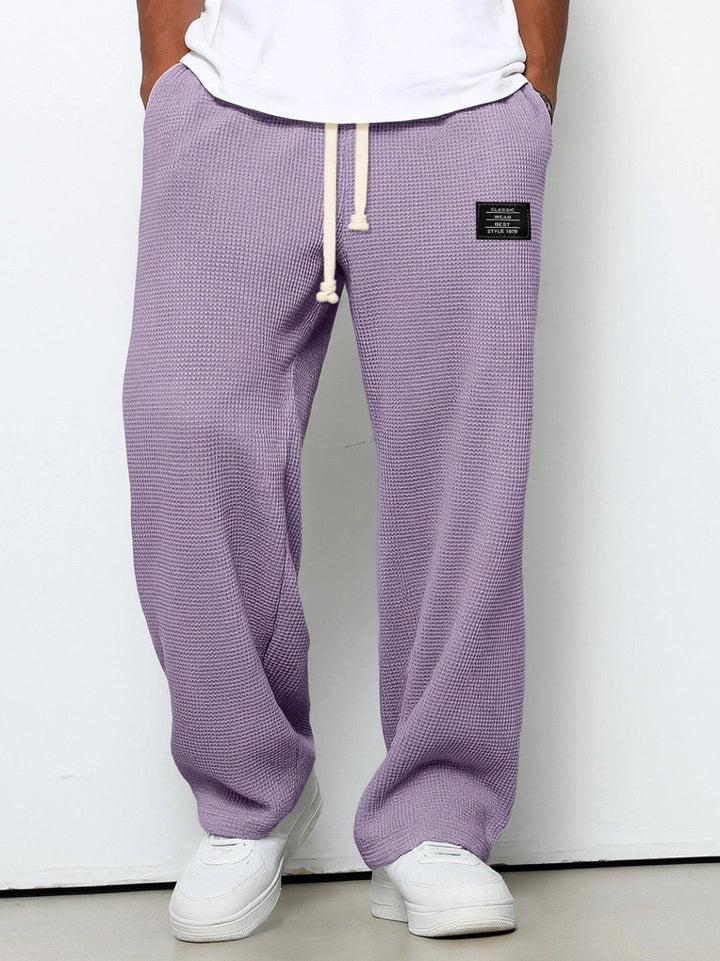 Wide Leg Joggers with Adjustable Waist — Victor, Purple
