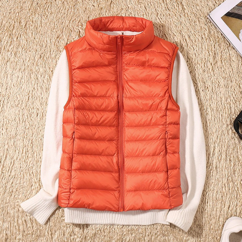 Lightweight Padded Gilet with Stand Collar for Women — Wenfrewi, image 11